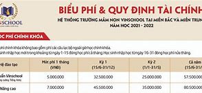 Giá Học Phí Trường Tiểu Học Vinschool